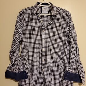 Men's Checkered Shirt - Blue and White